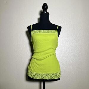 Neon Green Indigo Y2K Lace Fairycore Cami Top